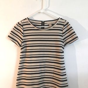 Banana Republic tan and black striped top.